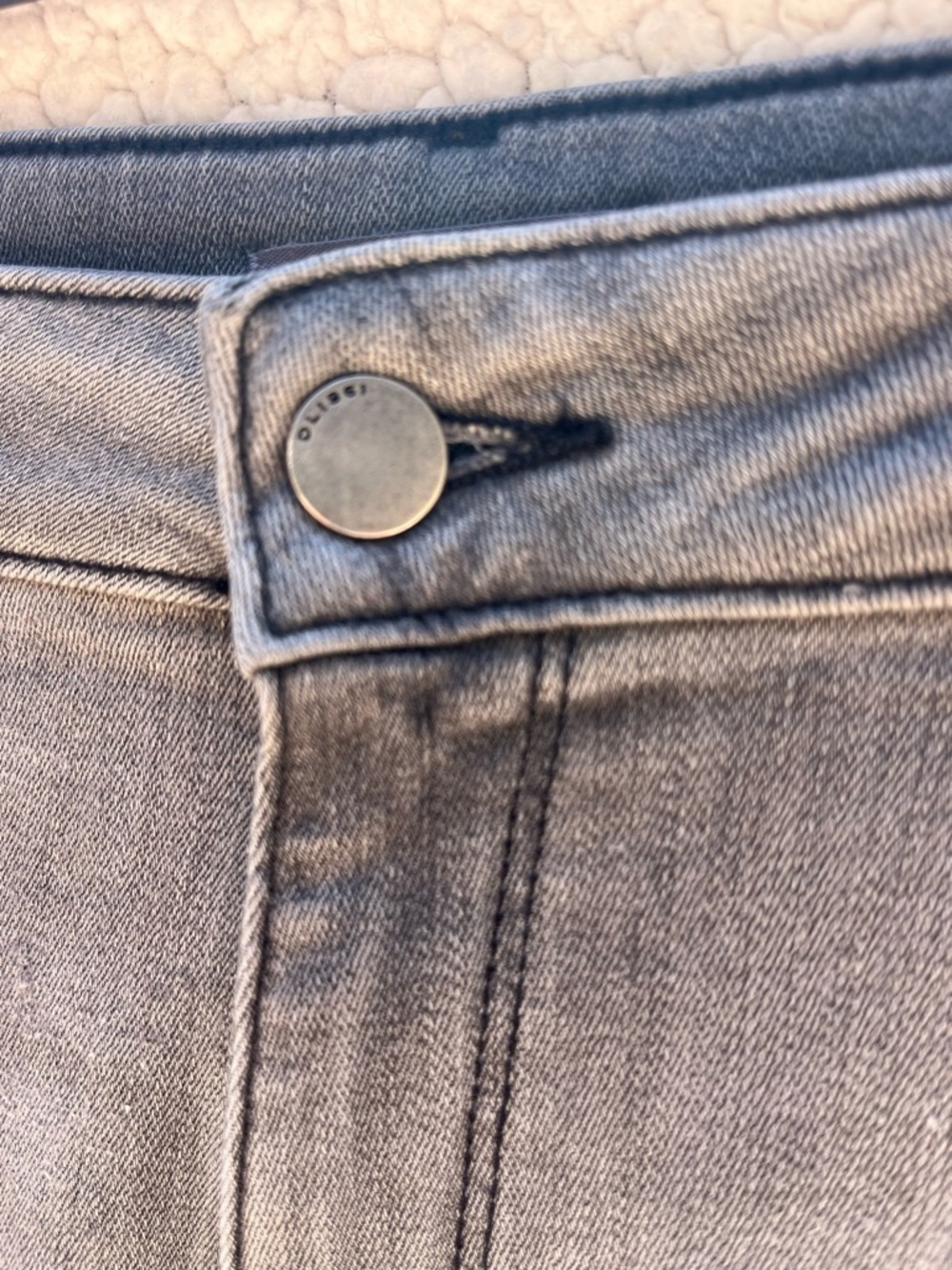 DL1961 Farrow High-Rise Skinny Jeans Raymond Gray Stripe Size 34 - Picture 7 of 10